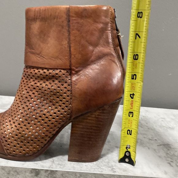RAG & BONE Brown/Tan Leather Lasercut Accents Ankle Boot/Booties Size 6.5 - Picture 13 of 15